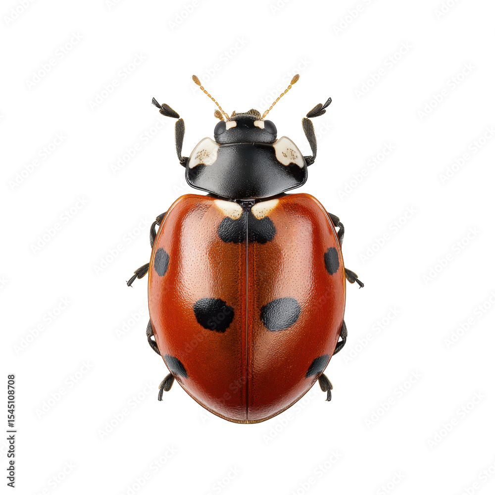 Close-Up of Beautiful Red and Black Ladybug on White Background for Nature and Insect Studies Transparent background or png Close-Up of Beautiful Red and Black Ladybug on White Background for Nature and Insect Studies Transparent background or png