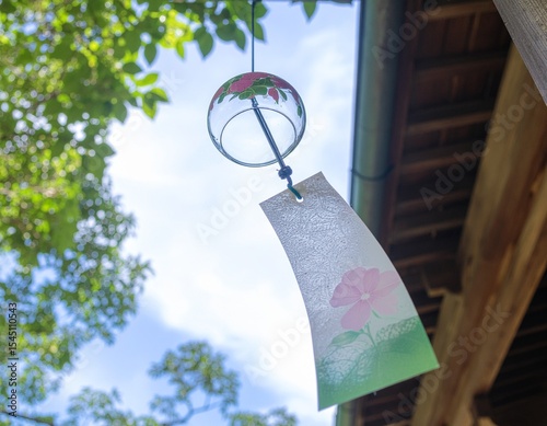 Glass Wind Chimes in Summer Breeze