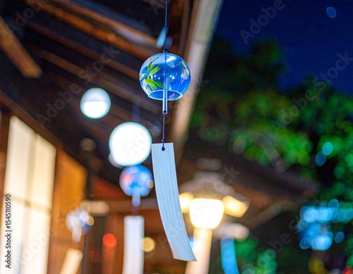 Glass Wind Chimes in Summer Breeze