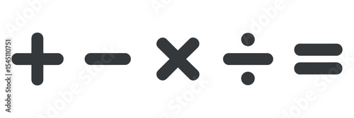 Basic Math Symbols Plus Minus Multiply Divide Equal