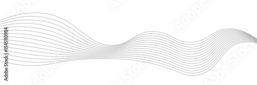 Thin wavy line abstract background. Wavy line horizontal divider outline minimalist background. Abstract black lines wave curve motion on white background. Vector Illustration.