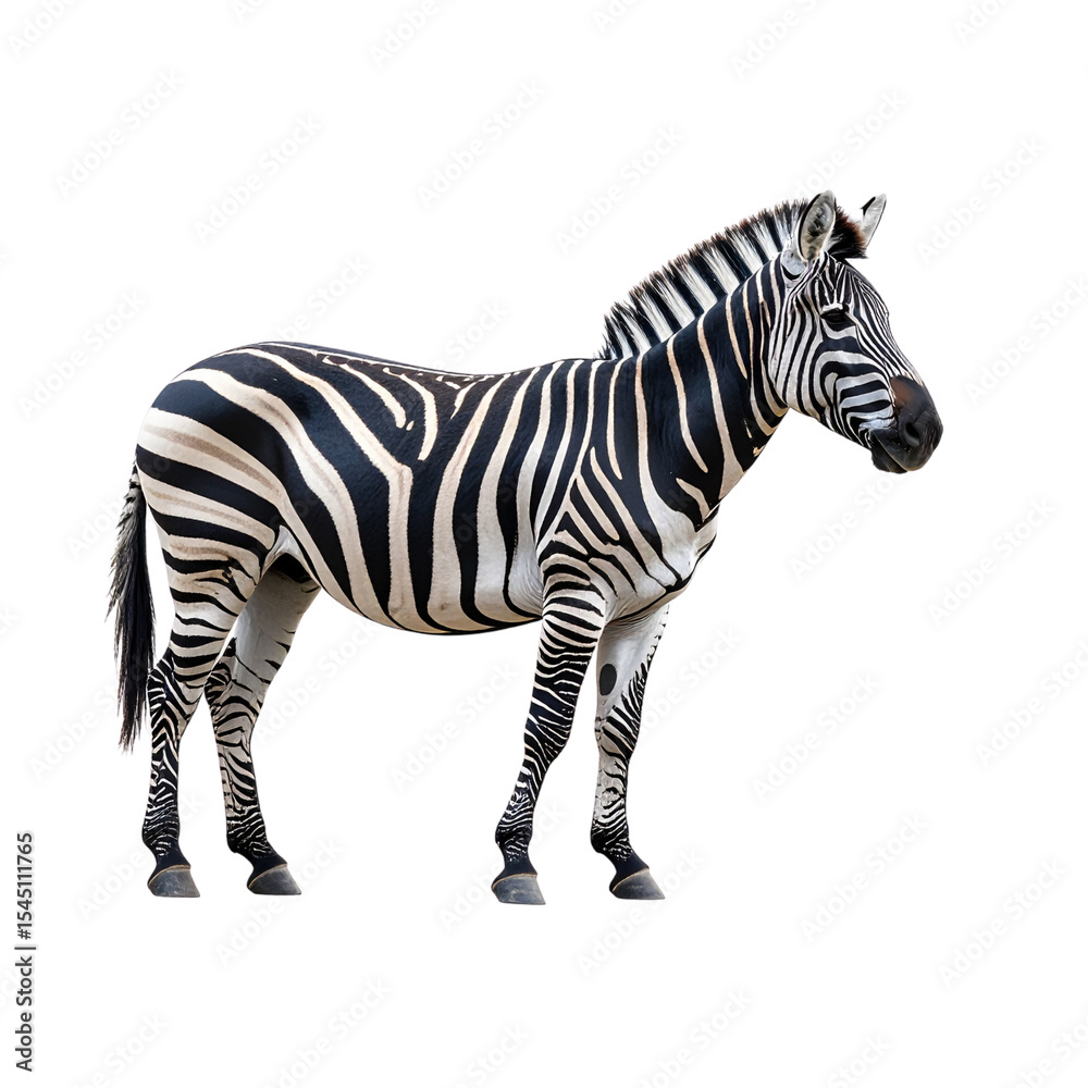 Fototapeta premium zebra animal isolated on transparent background, object, cut out