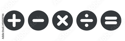 Basic Math Symbols Plus Minus Multiply Divide Equals