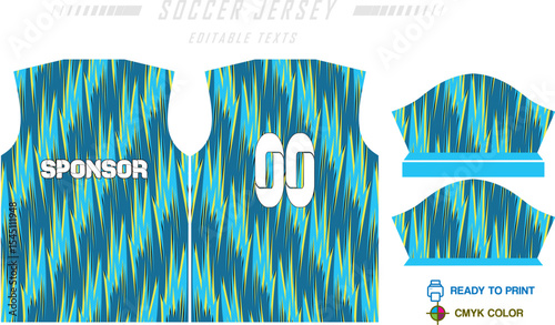 Soccer jersey pattern design background for soccer kit, football kit, bicycle, e-sport, basketball, t-shirt mockup template. Fabric pattern. Abstract background. Vector Illustration. 