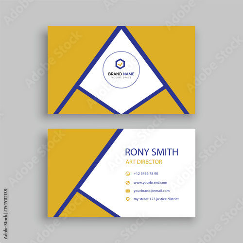 black business card with red triangle shapes design