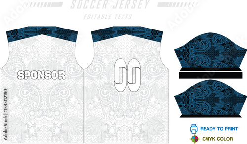Soccer jersey pattern design background for soccer kit, football kit, bicycle, e-sport, basketball, t-shirt mockup template. Fabric pattern. Abstract background. Vector Illustration. 