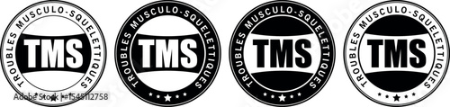 troubles musculo-squelettiques tms stamp vector