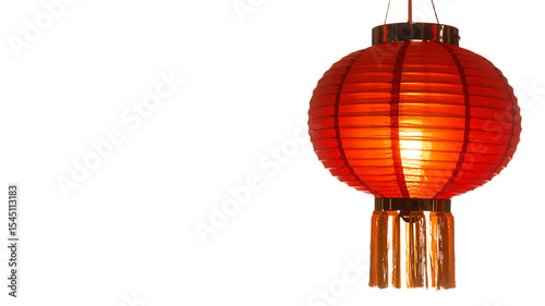 A red lantern with gold designs isolated