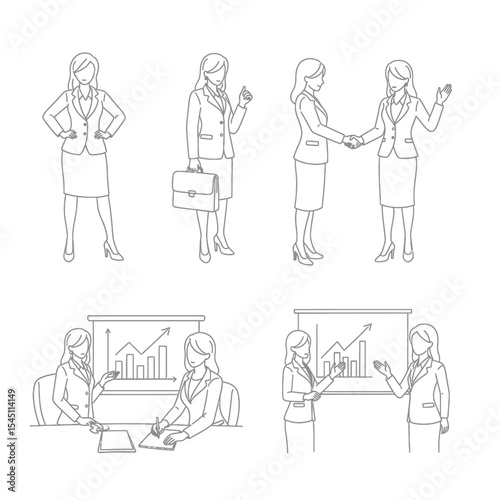 doodle icon illustration businesswoman 