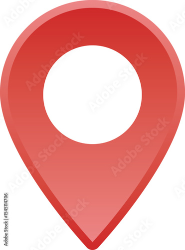 イラスト素材：マップのピン　ベクター 3D　オレンジ　赤　red pin point. pin location icons.