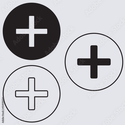 add icon silhouette vector art illustration, vector cross icon