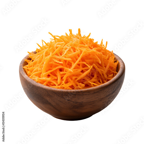 Transparent PNG available
Fresh grated carrots in wooden bowl for healthy eating ingredient food isolated on transparent background