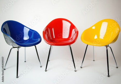 Wallpaper Mural plastic chairs on white background Torontodigital.ca