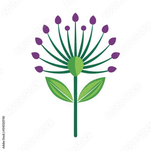 Allium schubertii flower vector icon