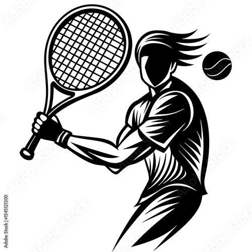 tennis player silhouette