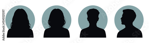 Default User Profile Avatar Silhouette Icon Set