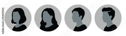 Modern Two-Tone User Profile Avatar Icon Set