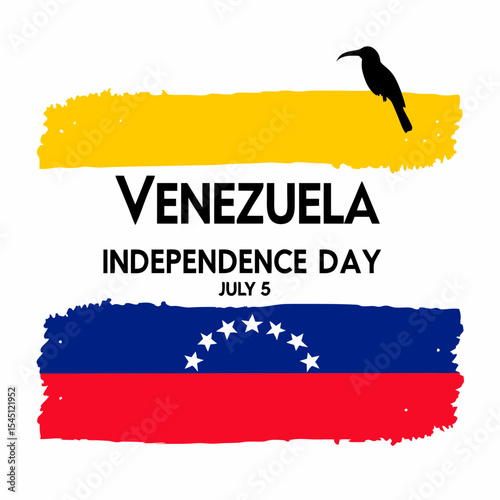 Venezuela independence day july 5th flag graphic