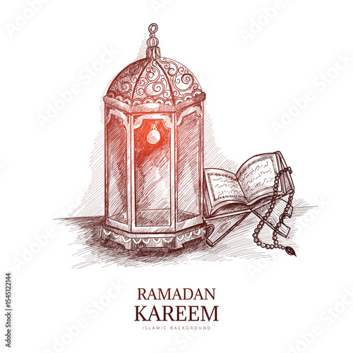 christmas lantern with red ribbon