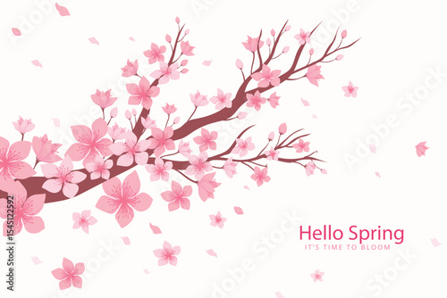 Cherry Blossom, Floral seamless pattern. Vector. Seamless texture with flowers. Endless floral pattern. Abstract Elegance Seamless pattern with floral background.