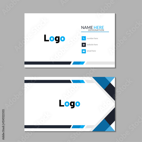 Personal visiting card with company logo. Vector illustration Clean Corporate Business Card Layout with Red Patterned Accents