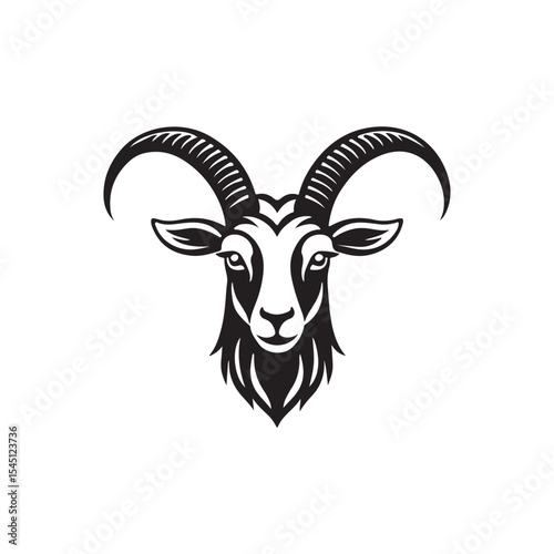 Goat Head logo icon design illustration template
