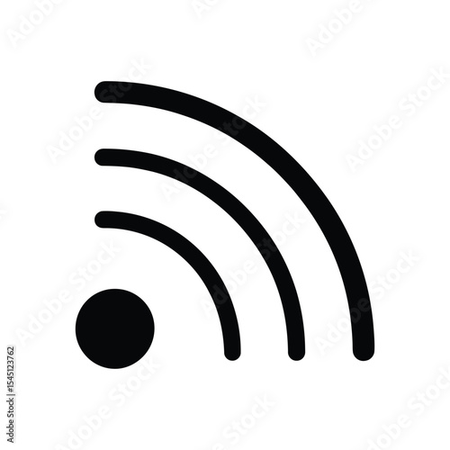 Minimalist Wireless Network Wi-Fi Symbol on a White Background