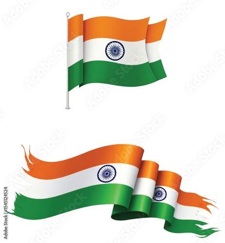 National indian flag. vector sets of india flag. 15th august