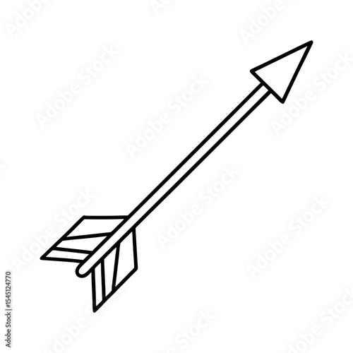 Vector Illustration of an Arrow Icon Drawn in One Continuous Line – Minimalist Line Art