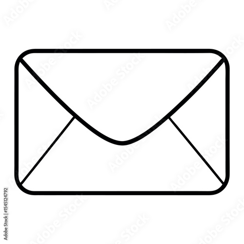Vector Illustration of an Envelope (Email) Icon Drawn in One Continuous Line – Minimalist Line Art