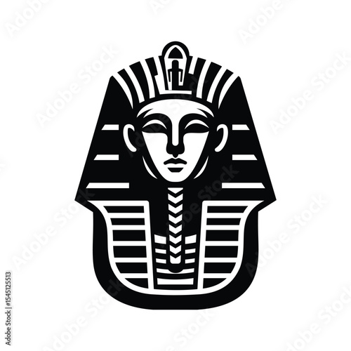 Egypt Pharaoh silhouette icon on isolated white background. For a label, business cards, travel sites, instagram for a story icon.