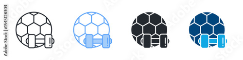 Sports Icon Set Multiple Style. Design In Outline, Blue, Glyph, Dual Tone