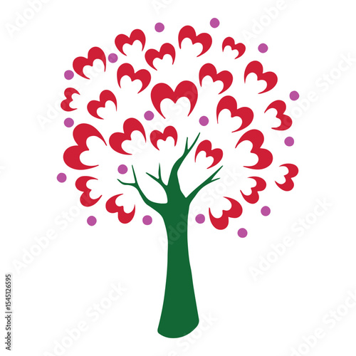 Love tree vector illustration color white background for print social media and web store