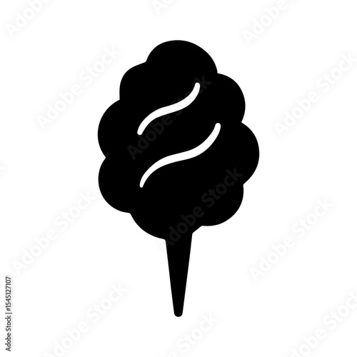 Cotton candy icon with transparent background symbolizing sweet carnival treat and fluffy sugar candy

