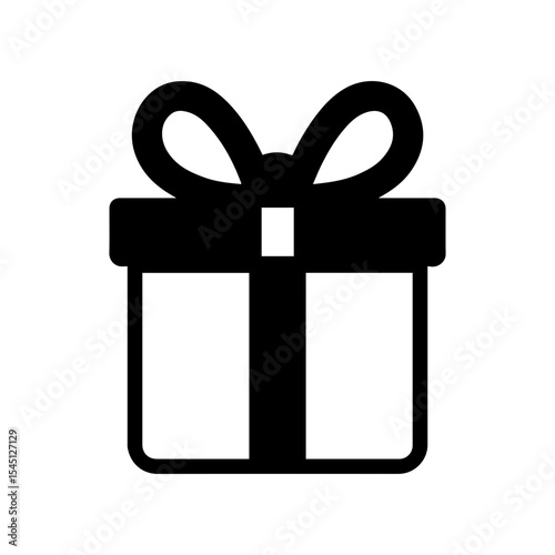 Gift box with ribbon bow icon with transparent background symbolizing gift shop packaging and present wrapping