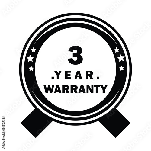 
Black and white warranty badges for  years.

