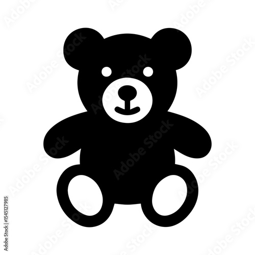 Plush toy teddy bear icon with transparent background symbolizing childhood comfort and soft toy
