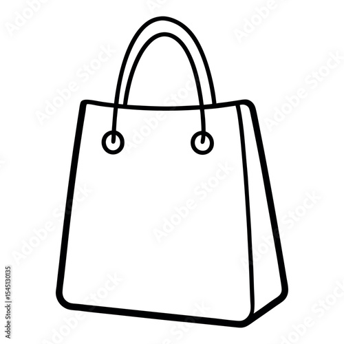 Vector Illustration of a Shopping Bag Icon Drawn in One Continuous Line – Minimalist Line Art