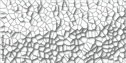 Abstract black and white cell structure with shadowed lines for science and design