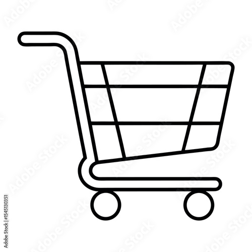 Vector Illustration of a Shopping Cart Icon Drawn in One Continuous Line – Minimalist Line Art