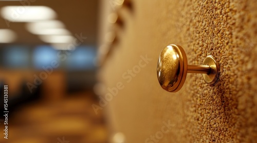 Close-up gold drawer knob