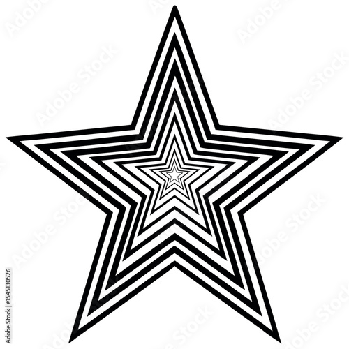 Vector Illustration of a Star Icon Drawn in One Continuous Line – Minimalist Line Art