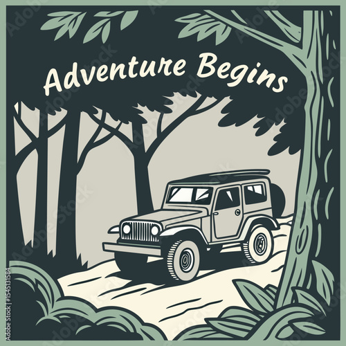 A retro car or vintage vehicle travels along a road or rests on the beach