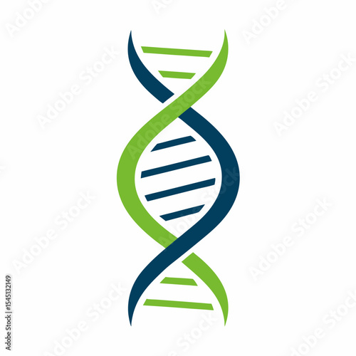 Modern DNA Helix Vector Logo for Biotech, Science, and Genetic Research.
