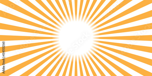Sun ray vector background. Radial beam sunrise or sunset light retro design illustration. geometric ray sun texture design wallpaper.