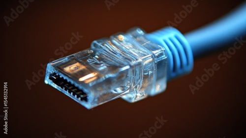 Close-up network cable connector