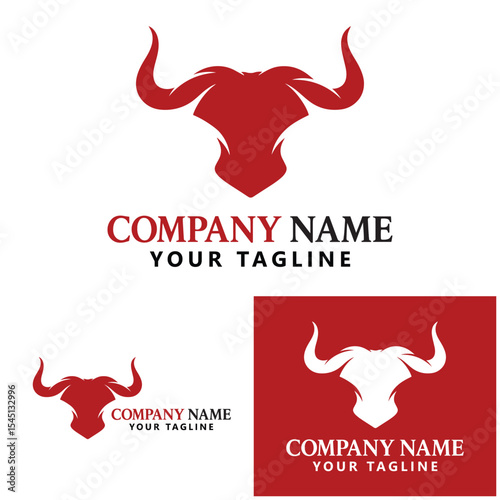 Cow horn logo template vector icon
