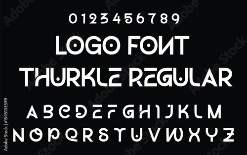 Modern Geometric Sans-Serif Font: Thurtle Regular Alphabet