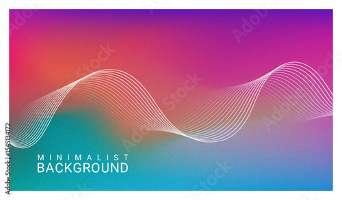 Grainy abstract gradient background with wavy lines