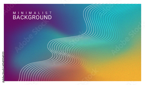 Grainy abstract gradient background with wavy lines